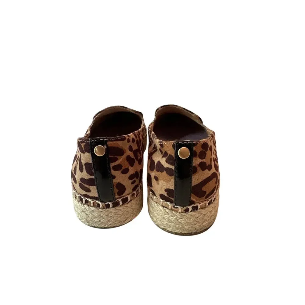 Dr. Scholl's Find Me Leopard Print Loafer Flats Espadrilles Women's Size 7